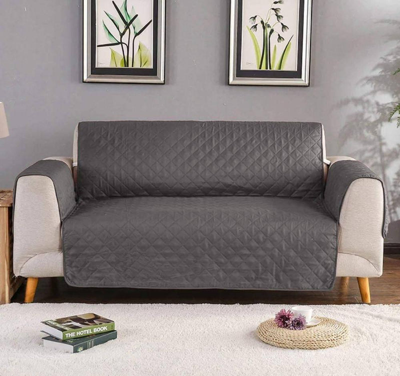 Gray premium ultrasonic quilted sofa cover