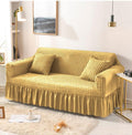 Bubble Sofa Cover – Stretchable Cover with Bubble Texture | Slip-Resistant |Golden Colour