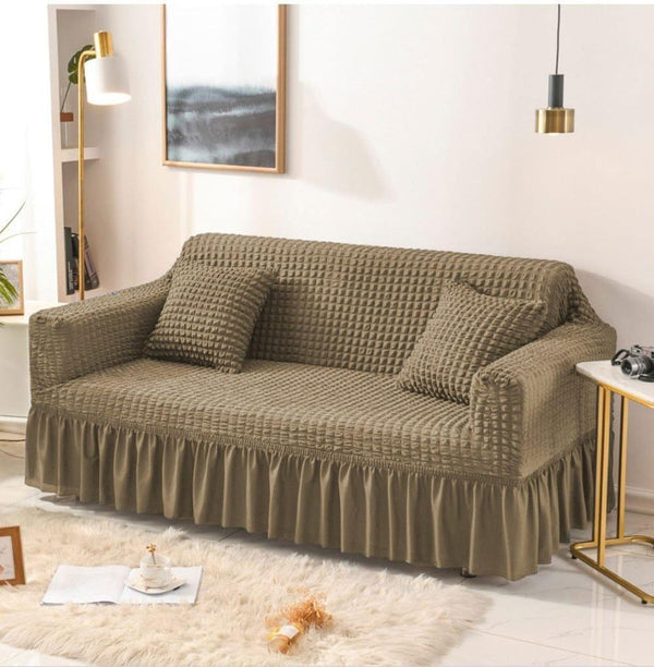 Bubble Sofa Cover – Stretchable Cover with Bubble Texture | Slip-Resistant |Mouse Colour