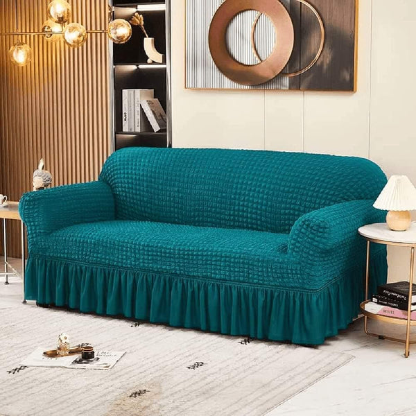 Bubble Sofa Cover – Stretchable Cover with Bubble Texture | Slip-Resistant |Zink Colour