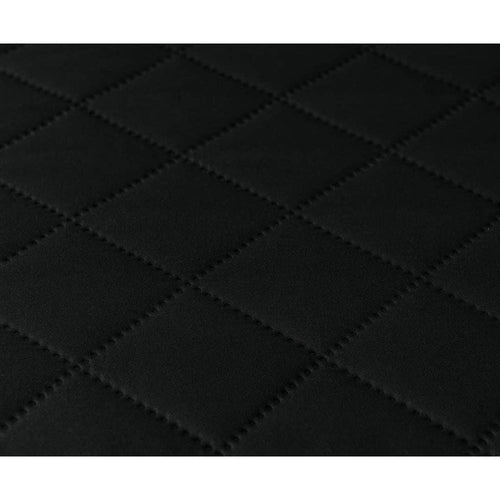 Black quilted sofa cover detail by Silk Loomz