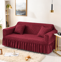 Bubble Sofa Cover – Stretchable Cover with Bubble Texture | Slip-Resistant |Maroon Colour