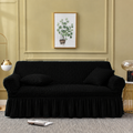 Bubble Sofa Cover – Stretchable Cover with Bubble Texture | Slip-Resistant |Black Colour