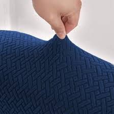 Custom stripe jacquard sofa cover detail